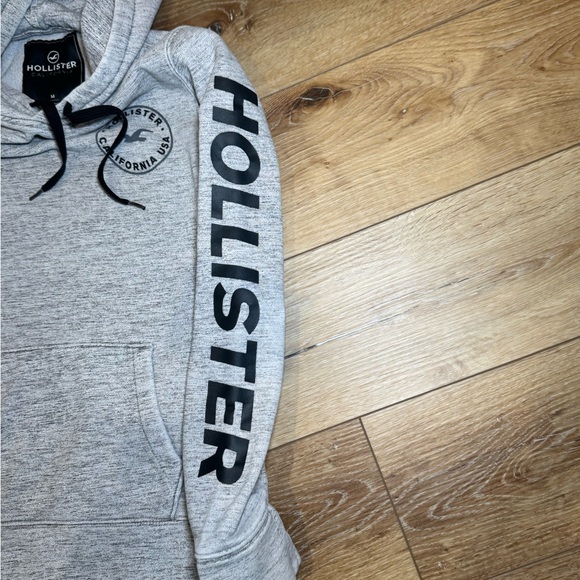 Hollister Light Gray Hoodie with Black Details - Picture 5 of 7